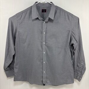 Untuckit‎ Mens Gray Houndstooth Button Up Shirt Size XXL Preppy Classic Academia